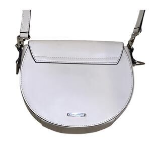 Rebecca Minkoff  Mini Sydney Cream Leather Half-Round Crossbody Purse Rare